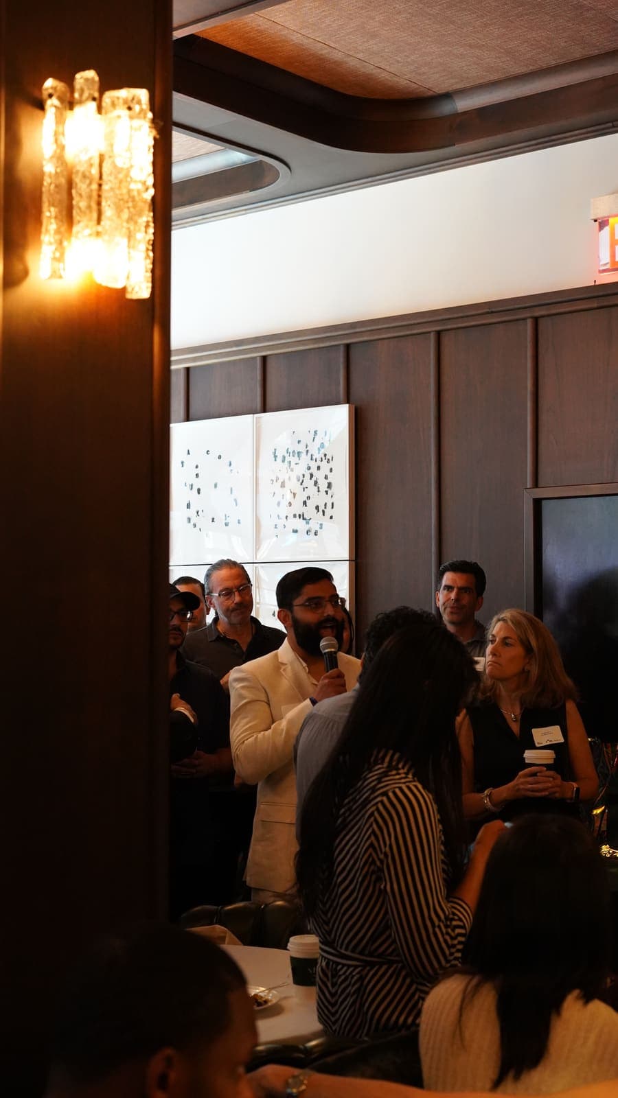 Akshit Kandi speaking at the Founder & Investor Breakfast